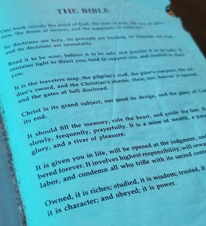 The Front of a Bible