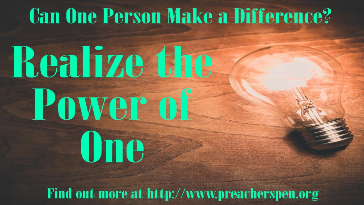 Looking Back on Your Influence – The Power of One Series #7